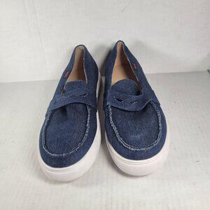 Emerald Label Women Denim Slip-On Loafers Size 40 US 7/7.5